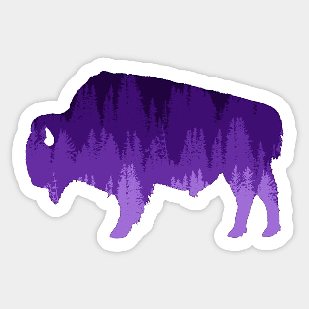 Purple Ombre Bison Sticker by KA Textiles and Designs